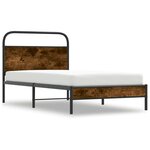 vidaXL Cadre de lit sans matelas 107x203 cm chêne fumé bois ingénierie