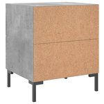vidaXL Table de chevet gris béton 40x35x47 5 cm bois d’ingénierie