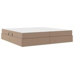 vidaXL Lit avec rangement et matelas 2 Pièces Cappuccino Cuir