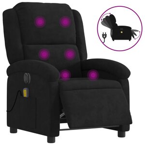 vidaXL Fauteuil inclinable de massage électrique noir velours