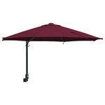 vidaXL Parasol de jardin mural avec LEDs Rouge Bordeaux 248 cm