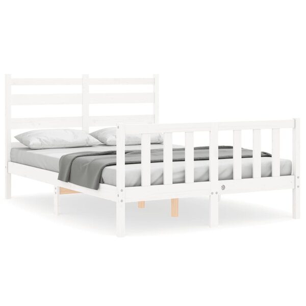 vidaXL Cadre de lit sans matelas blanc 120x200 cm bois de pin massif