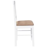 vidaXL Chaises à manger coussins 2 Pièces blanc bois massif caoutchouc