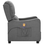 vidaXL Fauteuil de massage inclinable Gris clair Tissu