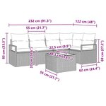 vidaXL Ensemble de canapé de jardin 6 Pièces Beige  Gris clair