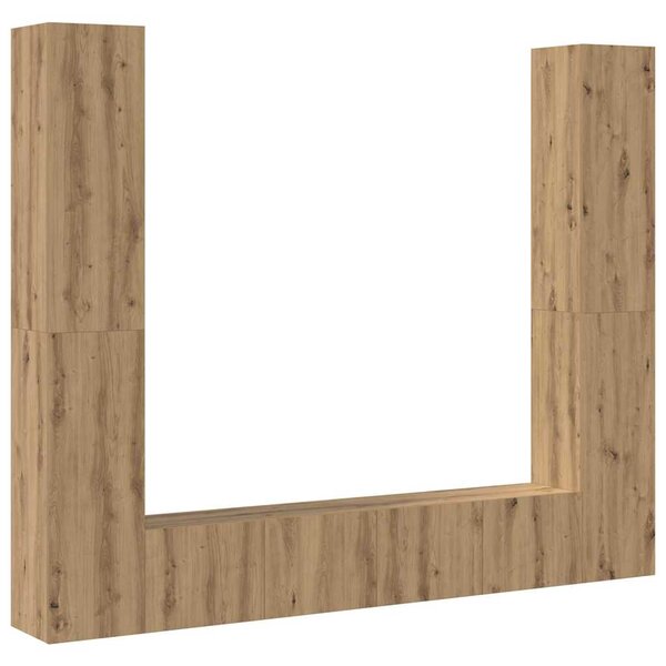 vidaXL Meuble TV 6 Pièces Marron 221 x 30 x 180 cm Bois d'ingénierie