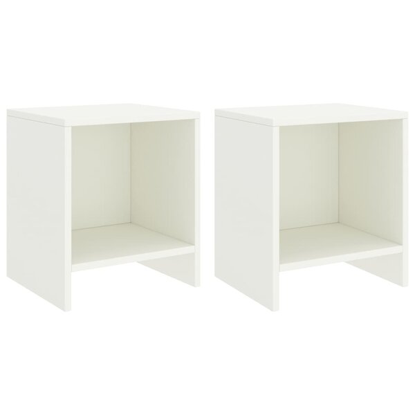 vidaXL Tables de chevet 2 Pièces Blanc 35x30x40 cm Bois de pin massif