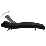 vidaXL Chaise longue 2 Pièces et table Résine tressée et textilène Noir