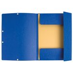 Chemise 3 Rabats À Élastiques Carte Lustrée 400g/m2 - A4 - Bleu - X 25 - Exacompta