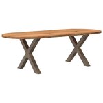vidaXL Table à manger marron clair bois de chêne massif ovale