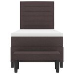 vidaXL Lit à ressorts avec matelas Marron foncé 90 x 200 cm tissu