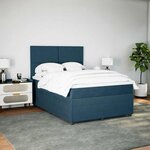 vidaXL Sommier à lattes de lit et matelas bleu 140x190 cm velours
