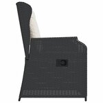 vidaXL Chaises inclinables de jardin lot de 2 et coussins noir rotin