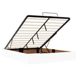 vidaXL Cadre de lit ottoman sans matelas blanc 140x200 cm similicuir