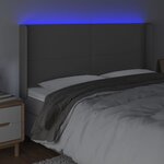 vidaXL Tête de lit à LED Gris 163x16x118/128 cm Similicuir