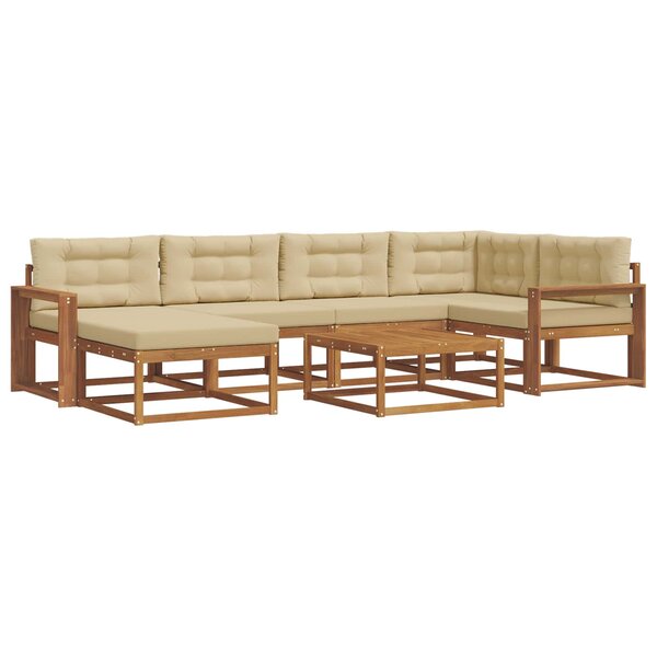 vidaXL Ensemble de canapés d'extérieur 7 Pièces Naturel et Beige