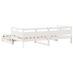 vidaXL Lit de jour avec gigogne et tiroirs sans matelas blanc 80x200cm