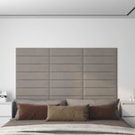 vidaXL Panneaux muraux 12 Pièces Gris clair 60x15 cm Velours 1 08 m²