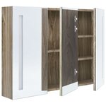 vidaXL Armoire de salle de bain à miroir LED 89x14x62 cm chêne