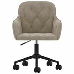 vidaXL Chaise pivotante de bureau Gris clair Velours