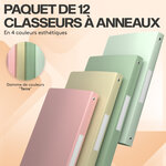 ACROPAQ 12x Classeur A4- 4 Anneaux- Dos 2 5 cm pour 100 feuilles- Étiquettes de Dos- PP- Souple- Résisitants à l'eau- Couleur Terre