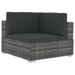 vidaXL Ensemble de canapés de jardin 4 pièces avec coussins en résine tressée grise