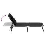 vidaXL Chaise longue pliante noir tissu oxford acier enduit de poudre
