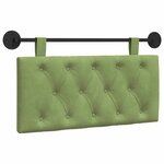 vidaXL Tête de lit suspendue Avec lumière LED Vert clair Velours