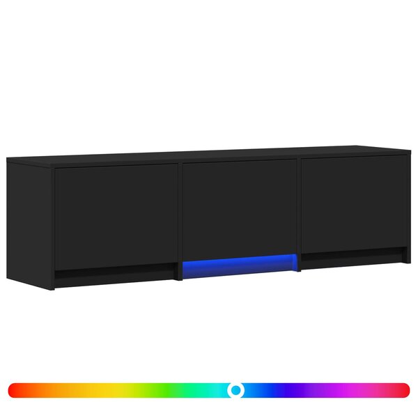 vidaXL Meuble TV avec LED 140 x 34 x 40 cm Noir Bois d’ingénierie