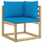 vidaXL Canapés d'angle de jardin 2Pièces et coussins Pin imprégné de vert