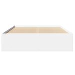 vidaXL Cadre de lit blanc 135x190 cm bois d'ingénierie