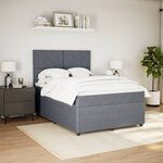 vidaXL Sommier à lattes de lit et matelas Gris foncé 140x200cm Velours