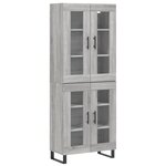vidaXL Buffet haut Sonoma gris 69 5x34x180 cm Bois d'ingénierie