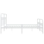 vidaXL Cadre de lit métal sans matelas et pied de lit blanc 183x213 cm