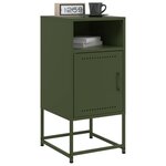 vidaXL Table de chevet vert olive 36x39x78 cm acier