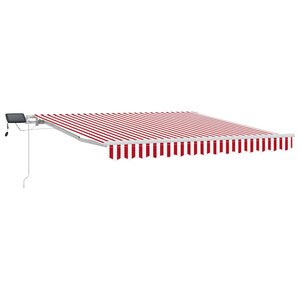 vidaXL Auvent Rétractable Rouge et Blanc 350 x 250 cm Tissu et acier