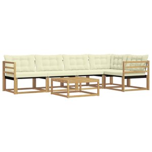 vidaXL Ensemble de canapés d'extérieur 6 pc Blanc et crème