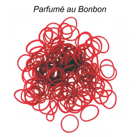 200 élastiques Loom Rouge parfum bonbon - Loom