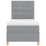 vidaXL Lit à ressorts avec matelas gris clair 100x200 cm tissu
