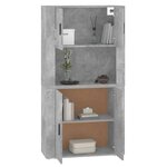 vidaXL Buffet haut Gris béton Bois d'ingénierie