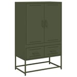 vidaXL Buffet haut vert olive 68x39 x111 5 cm acier
