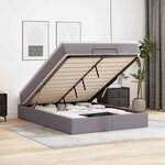 VidaXL Cadre de lit ottoman avec matelas gris 140x200 cm similicuir