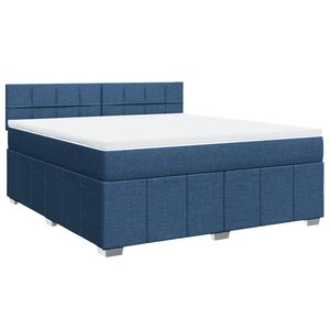 vidaXL Sommier à lattes de lit avec matelas Bleu 180x200 cm Tissu