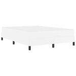 vidaXL Cadre de lit avec matelas Blanc pur 140 x 200 cm tissu