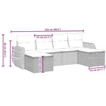 vidaXL Salon de jardin 6 Pièces avec coussins gris clair résine tressée