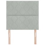 vidaXL Tête de lit en velours gris clair avec design de blocs en diamant