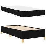 vidaXL Lit à ressorts avec matelas Noir et Blanc 90 x 190 cm tissu
