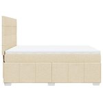 vidaXL Sommier à lattes de lit avec matelas Crème 160x200 cm Tissu
