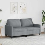 vidaXL Canapé à 2 places Gris clair 140 cm Tissu