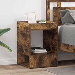 vidaXL Table d'appoint 2 Pièces Chêne fumé 40 x 40 x 56 cm
